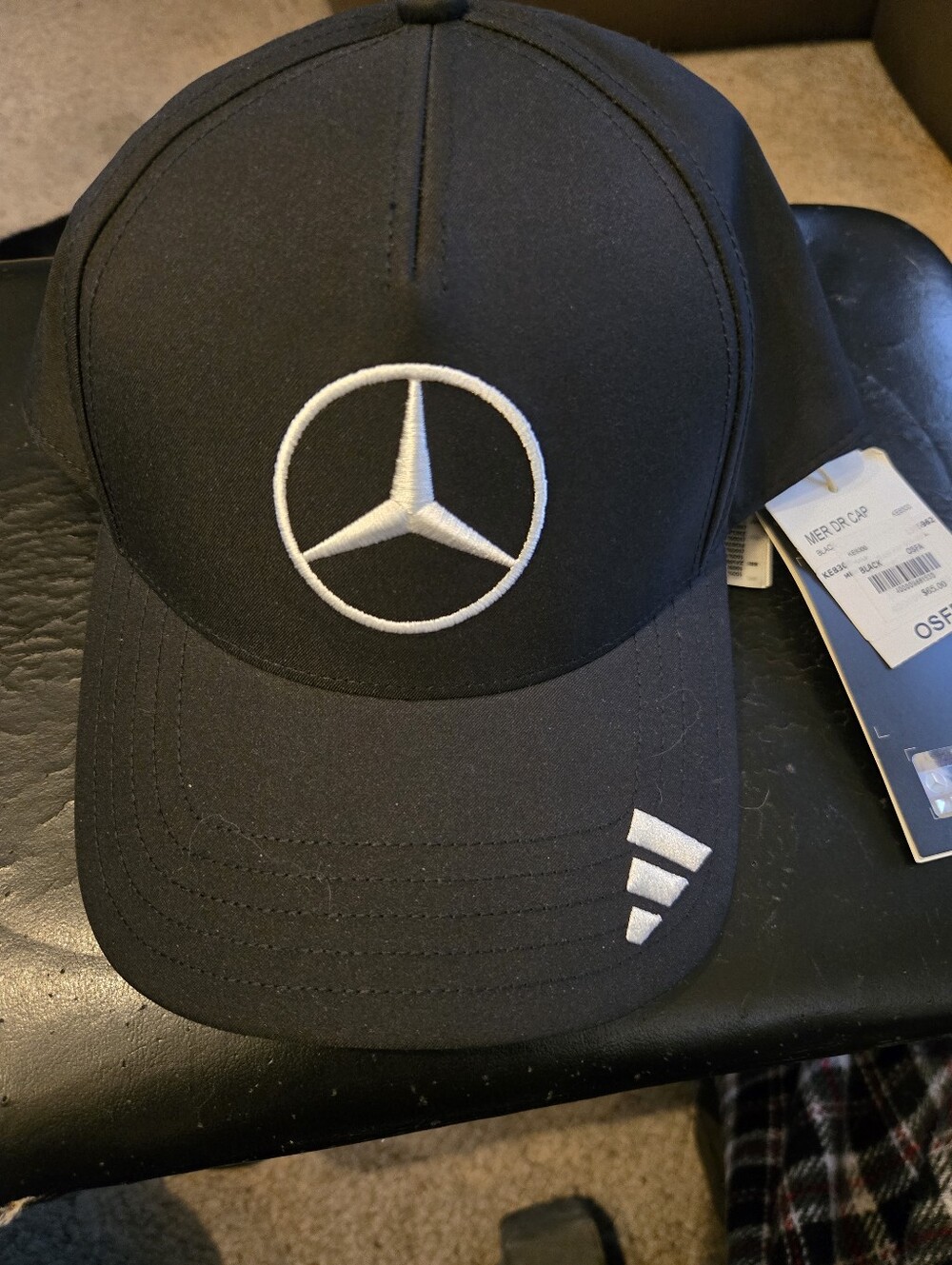 Mercedes-Benz Black Logo Baseball Cap with White Embroidery